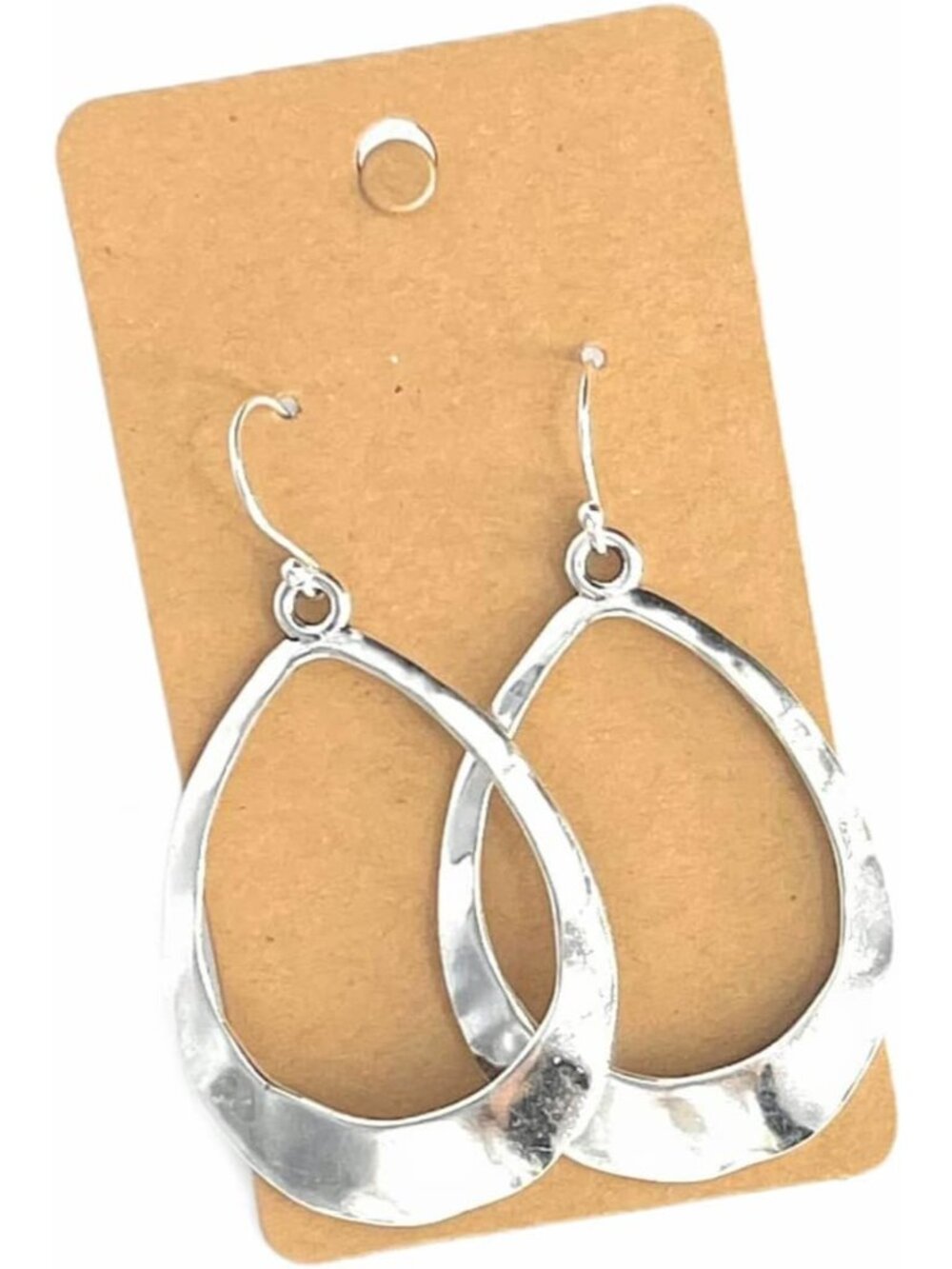 Large Teardrop Hoop on Sterling Silver Earrings Bohemian Boho Statement Jewelry